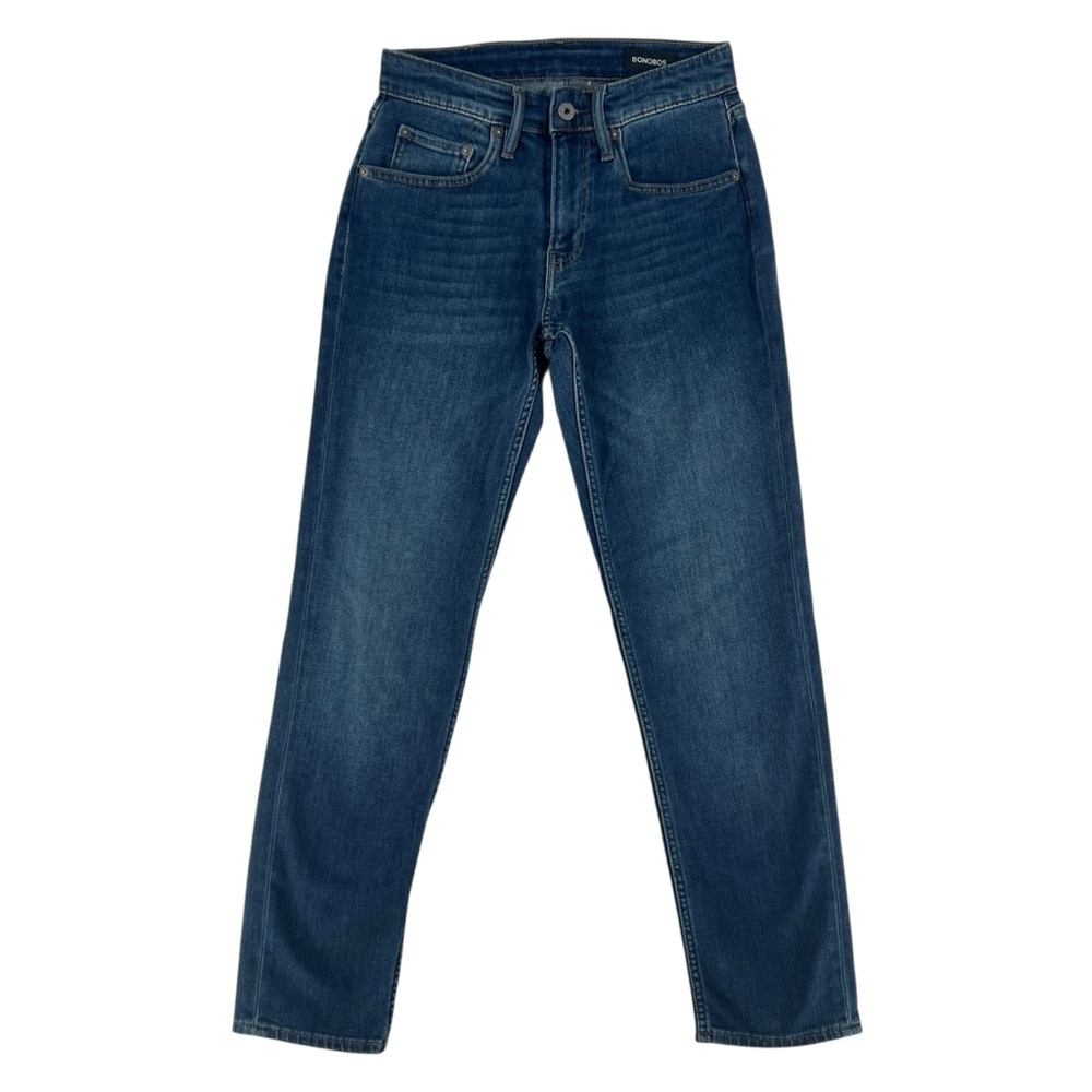 Bonobos Athletic Fit Stretch Medium‎ Wash Blue Denim Straight Jeans Size 28
